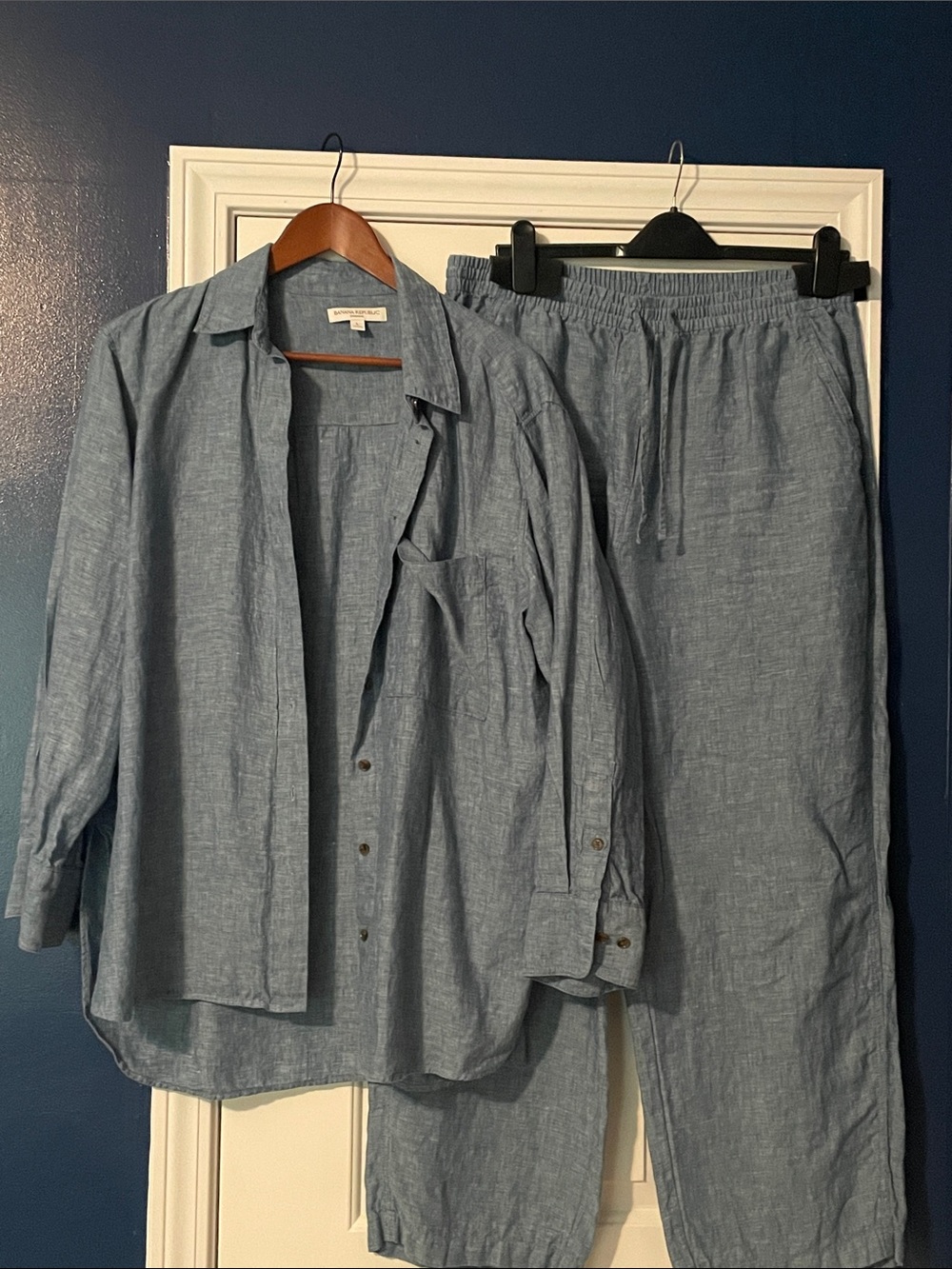 Banana Republic Light Blue Linen Matching Set